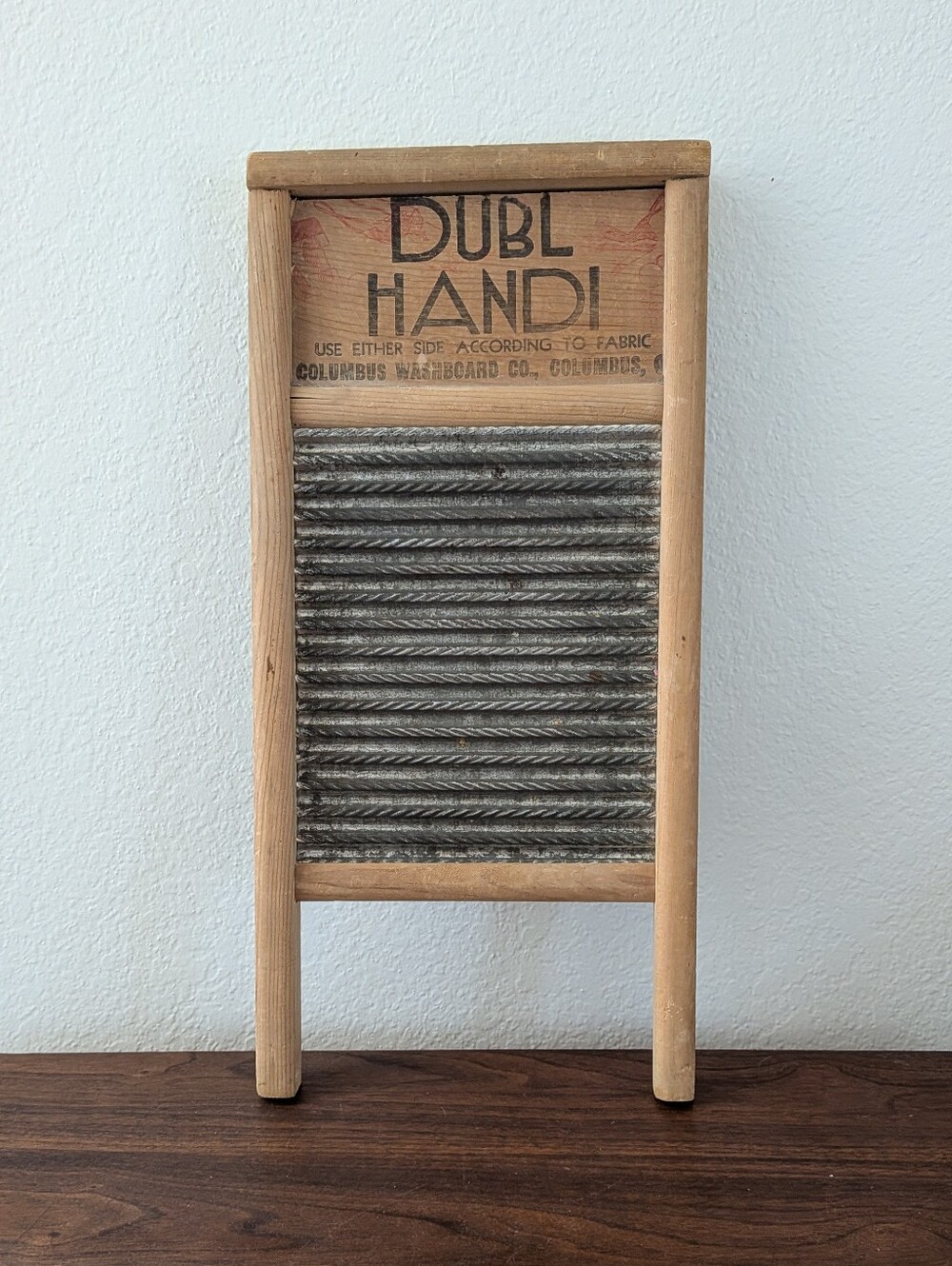 Vintage Dubl Handi Washboard Co Columbus Ohio Wash Board 18" X 8.5"